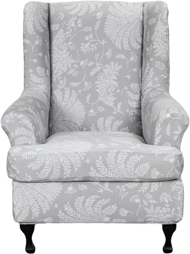 Vista 38 de NILUOH Funda para silla Wingback, 2 piezas, fundas elásticas de elastano para silla con respaldo de ala, funda lavable para sillones con respaldo