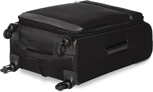 Vista 5 de Tienda Basics Maleta de equipaje giratoria de mano Softside con ruedas, Negro, Juego de 3 piezas (21"25"30")
