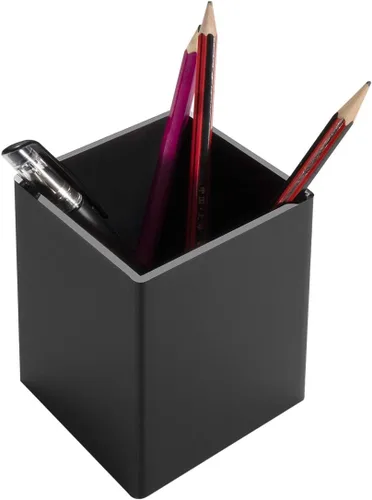 Vista 7 de NIUBEE Portalápices acrílico negro, paquete de 4, organizador de escritorio para lápices, accesorios de escritorio para escritorio de oficina