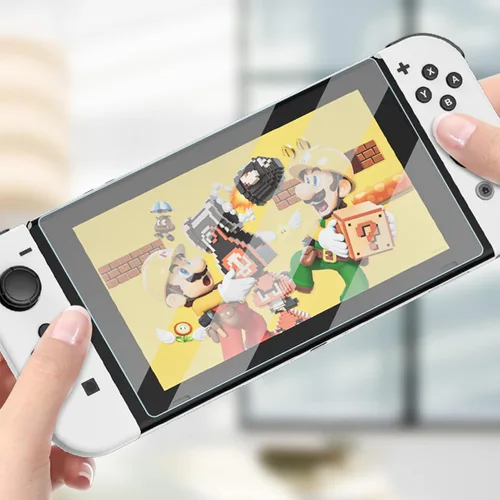 Vista 7 de FYY Paquete de 3 protectores de pantalla compatibles con Nintendo Switch OLED modelo 2021, protector de pantalla OLED de Nintendo Switch de vidrio