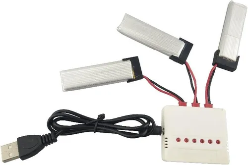 Vista 2 de sea jump 6 unids 3.7 V 600 mAh 6 en 1 cargador de batería para UDI U815A U817A U818A para WLtoys V929 V939 V949 V959 V969 V979 V989 V999 V222