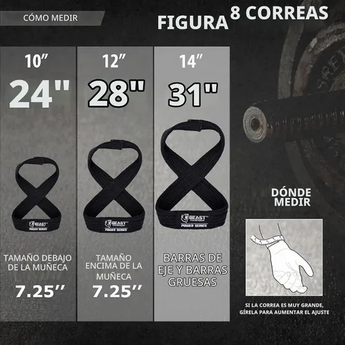 Vista 2 de Correa de levantamiento de pesas Strongman de 10 a 14 pulgadas, soporte de agarre verdadero y correas de muñeca resistentes para levantamiento