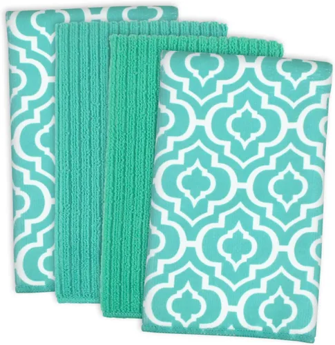 Vista 17 de DII - Juego de paños de cocina multiusos de microfibra, Aqua Chevron