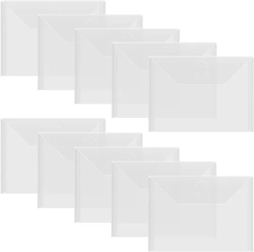 Vista 8 de Paquete de 10 bolsillos de almacenamiento de plástico transparente resistentes y 10 hojas magnéticas de goma suave para troqueles de corte, 20