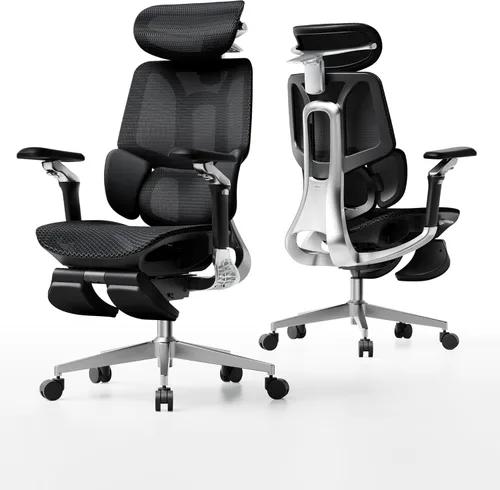 Vista 10 de Hbada P5 Silla de oficina ergonómica, silla de escritorio con soporte lumbar y altura ajustables, silla de computadora cómoda de malla