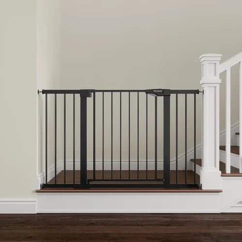 Vista 16 de Mumeasy Puerta de bebé extra ancha de 29.7 a 51 pulgadas para escaleras, puerta para perros de interior extra larga para puertas, puerta para niños