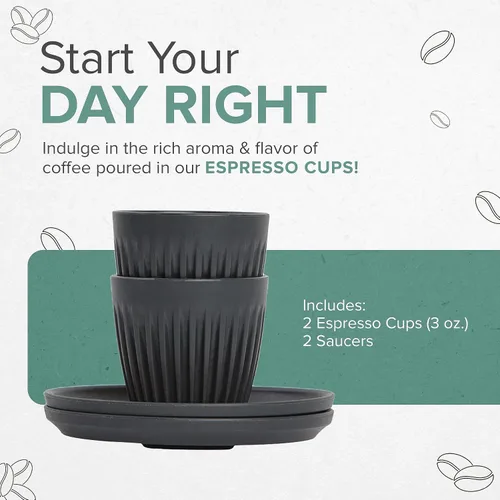 Vista 3 de Huskee Juego de espresso de 3 oz - Carbón (2 unidades)