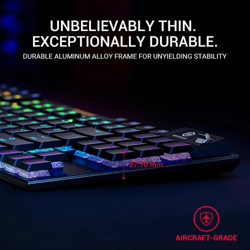 Vista 7 de Hexgears Teclado mecánico Immersion A3 TKL, Bluetooth2.4GUSB-C inalámbrico con interruptores de perfil bajo, pantalla de visualización