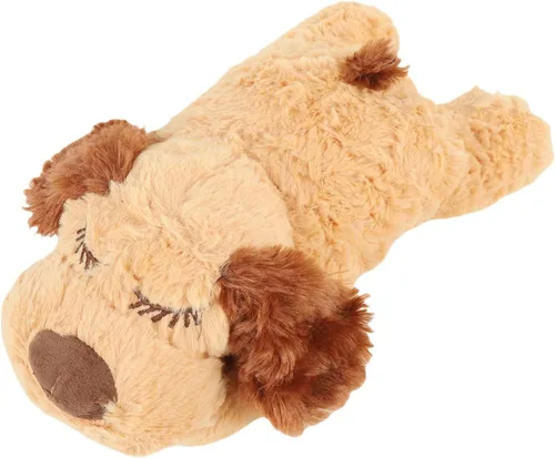 Vista 2 de Juguetes, animal de peluche interactivo con latido del corazón real, juguete de felpa suave y cómodo para gatos y perros, ayuda calmante