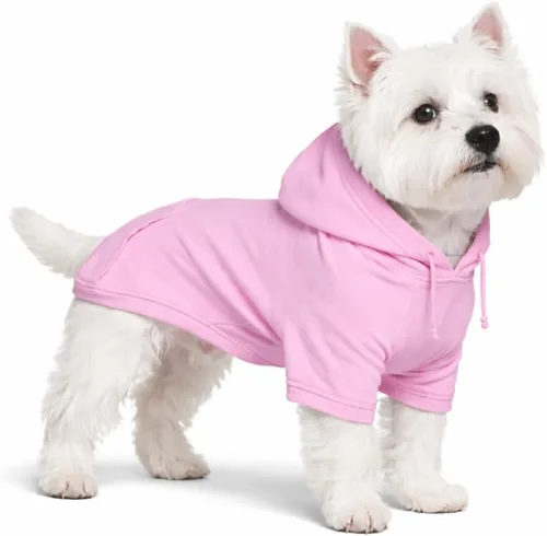 Vista 62 de Lovelonglong Sudadera básica con capucha para perros, 100% algodón, se adapta a perros pequeños, medianos y grandes, color negro, XS