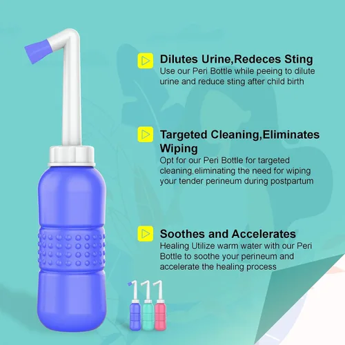 Vista 7 de 2 botellas portátiles de bidé de viaje de 15.2 fl oz Peri para posparto esenciales para recuperación perineal, cuidado femenino, tratamiento