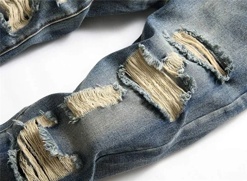 Vista 5 de AITITIA - Jeans rasgados de ajuste estándar para hombre