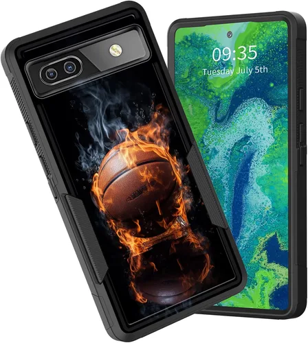 Vista 14 de Funda para Pixel 6A, funda protectora híbrida de doble capa resistente a prueba de golpes de policarbonato duro de silicona suave TPU para Google