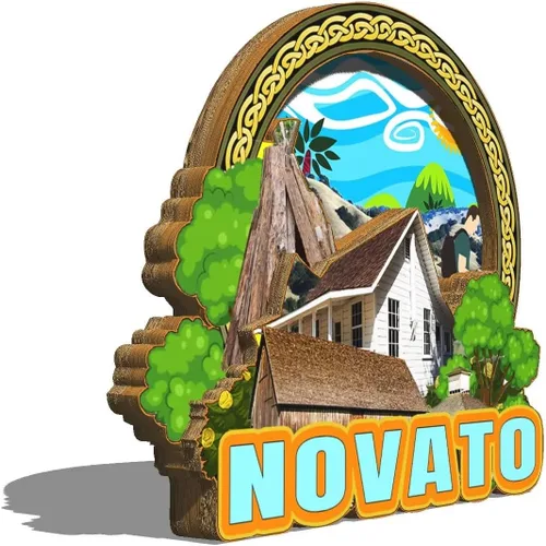 Vista 2 de Novato California USA - Imán para nevera con imán de madera 3D, monumentos de viaje, coleccionables, decoración hecha a mano, 2