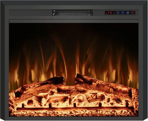 Vista 13 de Inserto de chimenea eléctrica de 26 pulgadas de ancho, 6 niveles de brillo, 5 velocidades de llama, 62-82 ℉, temporizador y control remoto, chimenea