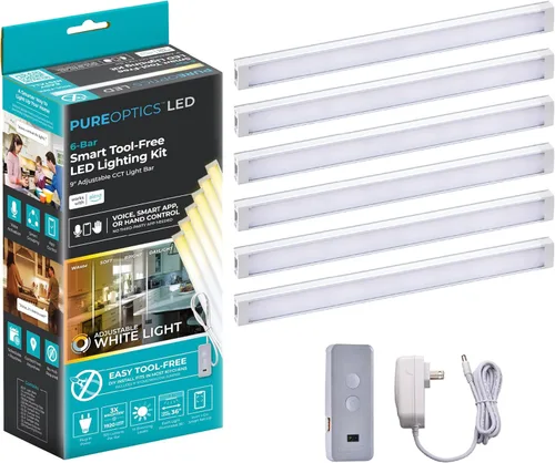 Vista 11 de BLACK+DECKER Funciona con Alexa Kit de iluminación inteligente debajo del gabinete, LED ajustables, (3) barras de 9 pulgadas, color blanco