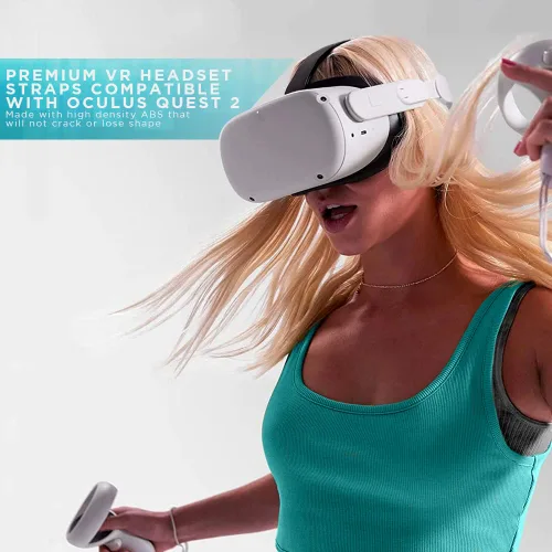 Vista 2 de Group Vertical VR Head Strap - Adjustable Straps Compatible with Oculus Quest 2-2-Point System with Dial Knob, Comfortable & Soft Padded Head Rest