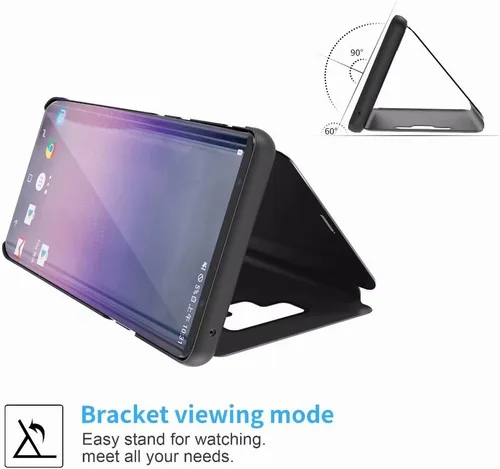 Vista 3 de Funda para Galaxy Note 9 Lujo Clear View Espejo Electroplate Diseño de Maquillaje Flip Wallet 360 Cuerpo Completo Protección de Pantalla Integrada