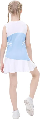 Vista 5 de Vestido deportivo sin mangas para niños y niñas, con bolsillos, para jugar tenis, golf, conjunto deportivo