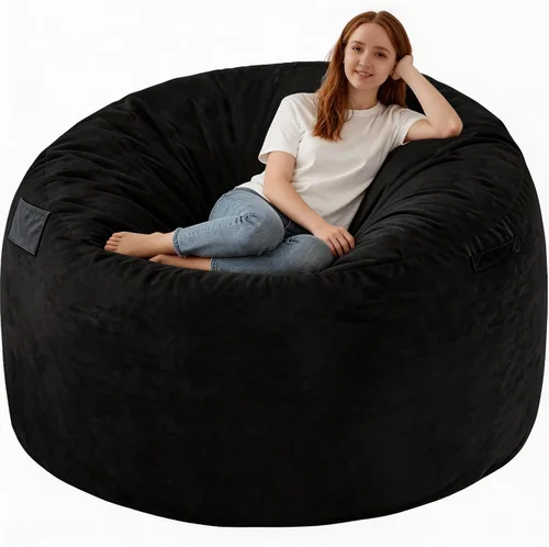 Vista 74 de Silla de Puf de 2 pies, Sillas de Puf Cómodas con Relleno de Espuma Viscoelástica, Sofá de Puf Esponjoso con Cubierta de Terciopelo Holandés, Sillas