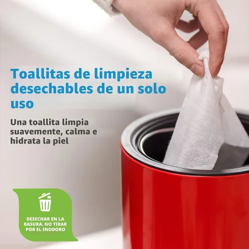 Vista 4 de FitRight - Toallitas de limpieza personal con aloe (8 x 10 pulgadas) 600 toallitas corporales hidratantes para adultos para baño y limpieza