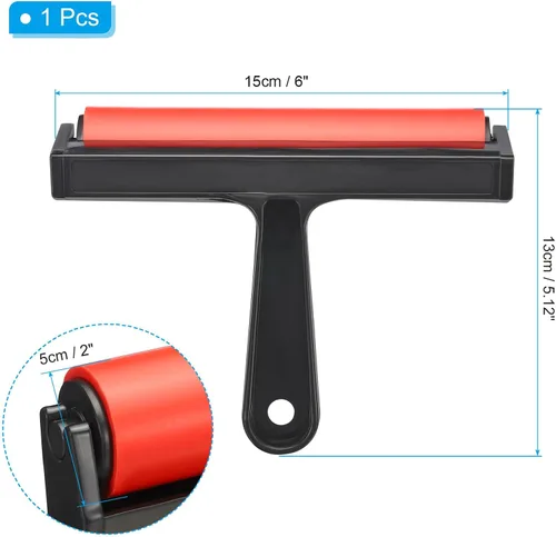 Vista 2 de PATIKIL Rodillo de goma de 6 pulgadas, herramientas de rodillo de goma dura antideslizante para papel tapiz, manualidades, impresión, tinta