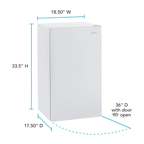Vista 9 de Avanti Mini refrigerador compacto para oficina en casa o dormitorio con puerta empotrada reversible, contenedores de puerta ajustables y estantes