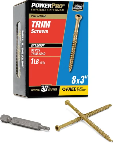Vista 7 de Power Pro 48630 Tornillos de molde, #8 x 1-5/8", tornillos multiusos para madera, cubierta, compuesto y moldura exterior, resistente a la corrosión