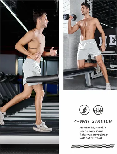 Vista 4 de NORTHYARD Pantalones cortos deportivos para correr para hombre, de 5 pulgadas7 pulgadas, para entrenamiento, gimnasio, tenis, secado rápido
