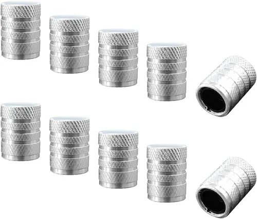 Vista 10 de Ziciner 5 piezas de tapas de vástago de válvula de neumático para automóvil, cubiertas de vástago de rueda de aluminio anodizado, tapas de aire