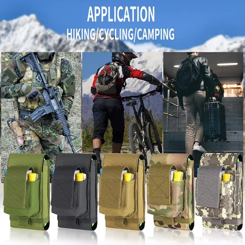 Vista 8 de Funda táctica Molle para teléfono, bolsa compacta para cinturón de cintura con funda para cigarrillos para iPhone 17 Pro Max/16 Pro Max/15 Pro