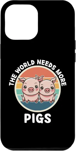 Vista 6 de iPhone 15 Vintage The World Needs More Pig Retro Pigs Lover Case