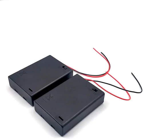 Vista 7 de FainWan 2 unids cable de plomo de plástico 3 x 1.5 V AA Baterías Celular caja titular caso negro