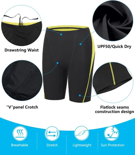 Vista 68 de Traje de baño deportivo competitivo para hombre, traje de entrenamiento de resistencia de carreras, pantalones cortos de natación de secado rápido