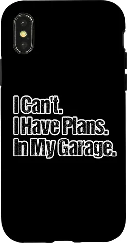 Vista 5 de Funda para iPhone 12 mini con diseño de chico de coche, con texto en inglés "I Can't I Have Planans In My Garage