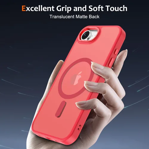 Vista 1363 de Anuck - Funda magnética para iPhone 11 compatible con MagSafe, carcasa trasera mate translúcida dura, borde de TPU, delgada, resistente a impactos