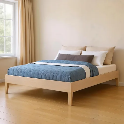 Vista 15 de Grain & Grove Cama con plataforma Bear (matrimonial), roble en relieve marrón oscuro