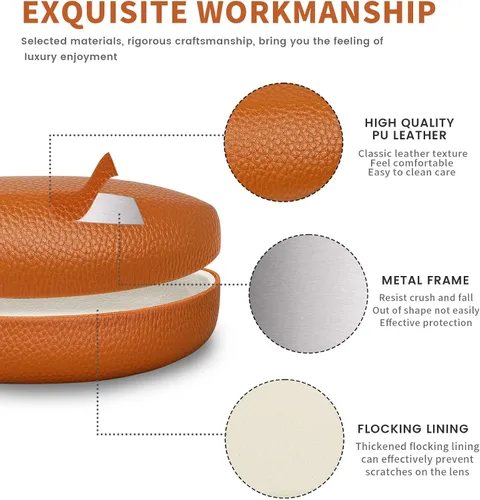 Vista 5 de molshine Estuche rígido para gafas de sol,Estuche clásico para gafas de sol,Gafas con paño de limpieza,Bolsillo