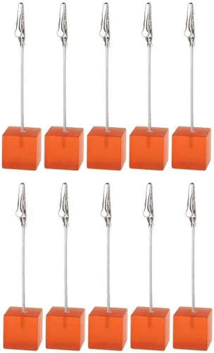 Vista 6 de Xiaoyztan Soporte de clips de notas, soporte de números de mesa de cubo negro, clip de papel para uso en oficina, hogar, soporte de notas