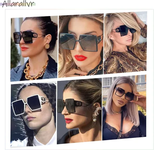 Vista 3 de Allarallvr Gafas de sol cuadradas de gran tamaño para mujer gafas de sol Tetro de moda para mujer gafas de sol AR82009