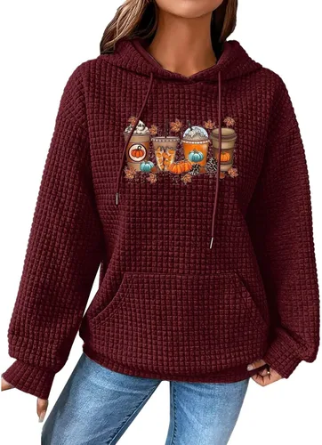 Vista 36 de SHAOBGE Sudaderas con capucha de gran tamaño para mujer, sudaderas con capucha para entrenamiento, suéteres casuales y cómodos trajes de moda