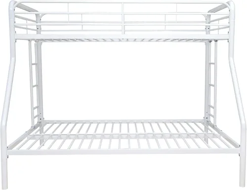Vista 4 de Better Home Products Litera de metal individual sobre cama matrimonial en color blanco