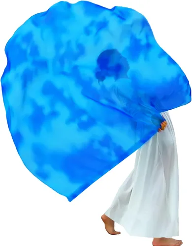 Vista 17 de Wuchieal Bandera de alabanza de 55" de 1 pieza con poste escalable, bandera de adoración Semicírculo Alas de Ángel de Adoración para Danza