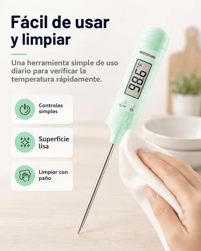 Vista 5 de BESTOYARD Medidor de temperatura para uso alimentario – Medición precisa de temperatura para leche de bebé, fórmula de leche para bebés, cocina