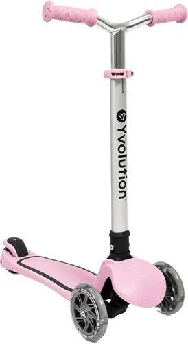 Vista 8 de Yvolution Y Glider Air Scooter for Kids, 3 Wheel Scooter for Toddlers 4 Adjustable Height Glider with Kick Scooters, Lean to Steer with LED Flashing