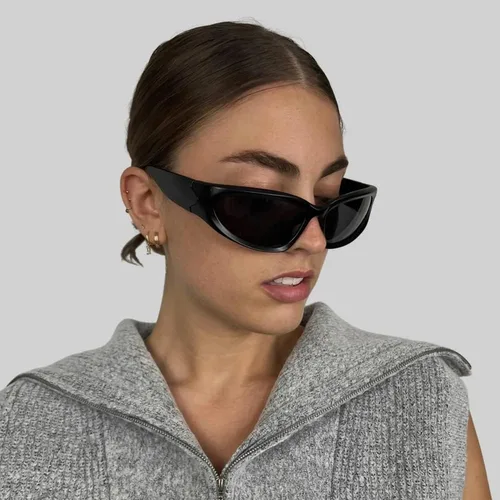 Vista 5 de knliwkm Y2K - Gafas de sol envolventes deportivas futuristas ovaladas para mujeres y hombres 2022 a la moda, color plateado