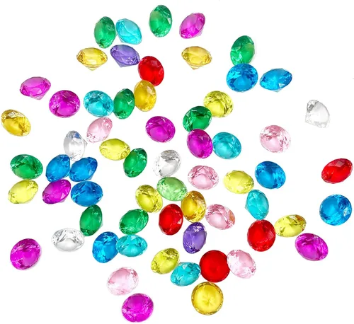 Vista 12 de Diamante falso, 1700 piezas de diamantes acrílicos transparentes de 0.394 pulgadas, gemas de cristal para rellenos de jarrón, dispersión de mesa