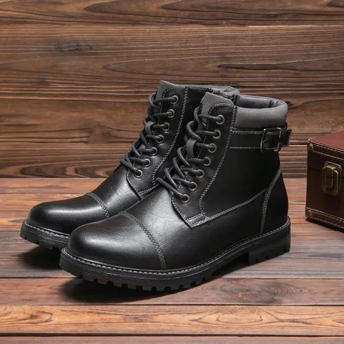 Vista 8 de Bruno Marc - Botas para hombre de combate estilo Oxford para motocicleta