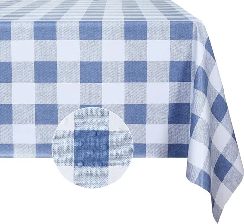 Vista 18 de Romanstile Mantel cuadrado de vinilo de verano, mantel de plástico impermeable a prueba de aceite, para exteriores, mantel de vinilo resistente