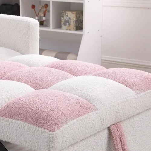 Vista 6 de Silla de cama convertible multifuncional, tela de peluche, ajustable, individual, extraíble, con lumbar, para apartamento, dormitorio, oficina, sala